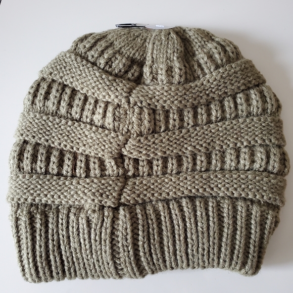 C.C. Ribbed Knit Cap, One Size - Picture 2 of 7